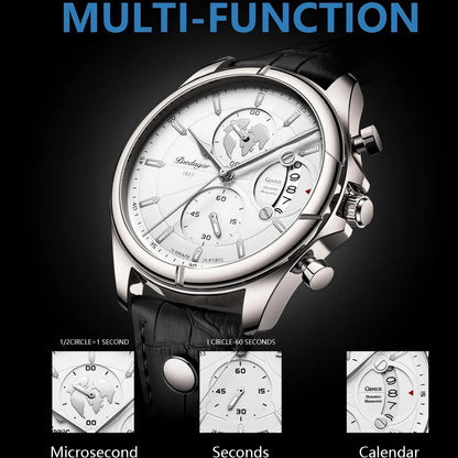 POEDAGAR Veltrano Leather Chronograph