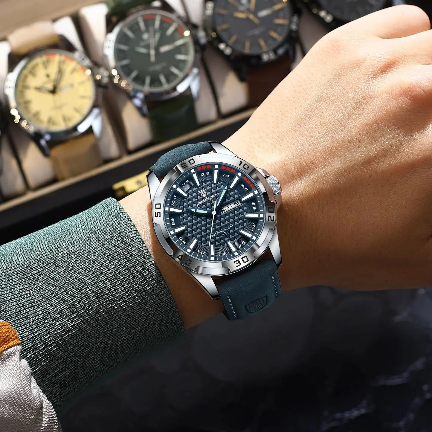 POEDAGAR Original Man Wristwatch Top Luxury