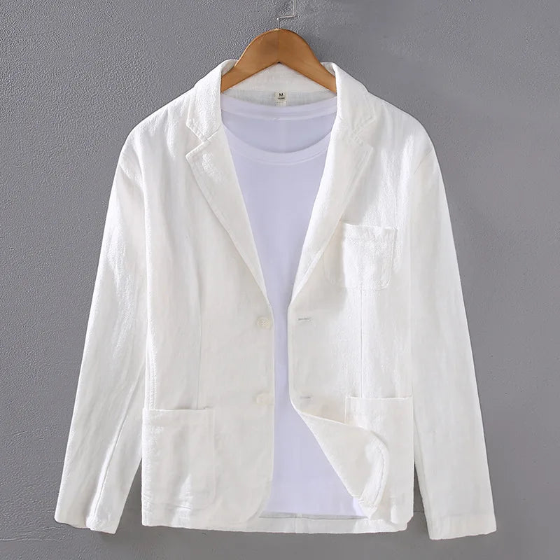 Signature Cotton-Linen Essential Blazer
