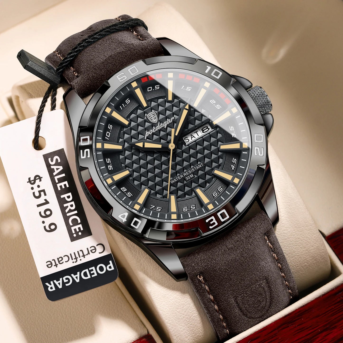 POEDAGAR Original Man Wristwatch Top Luxury