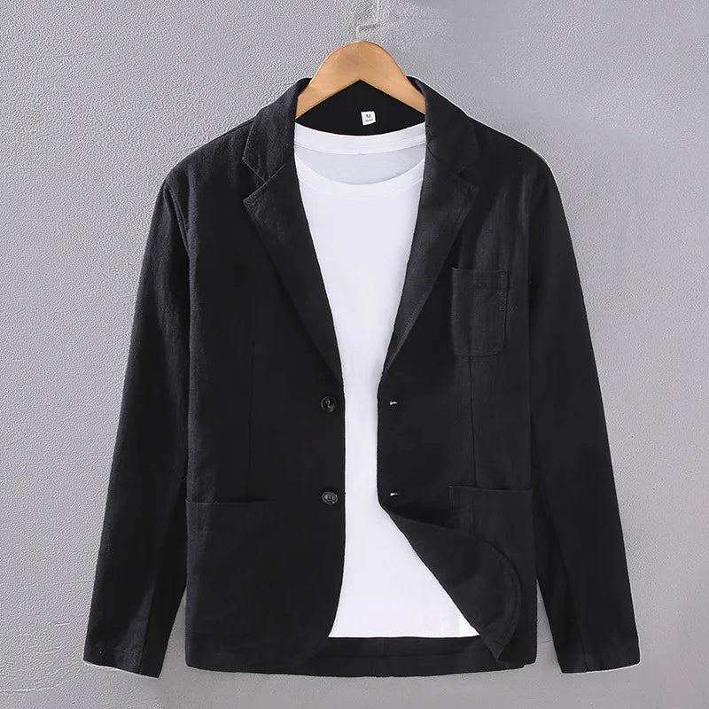 Signature Cotton-Linen Essential Blazer