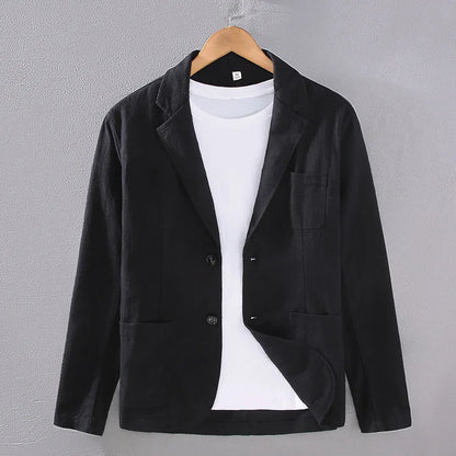 Signature Cotton-Linen Essential Blazer