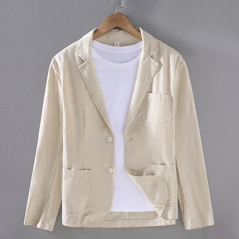 Signature Cotton-Linen Essential Blazer