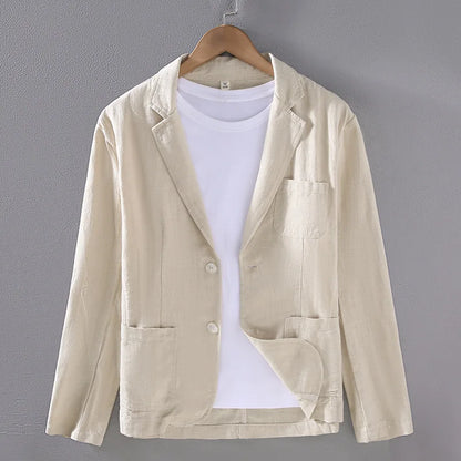 Signature Cotton-Linen Essential Blazer