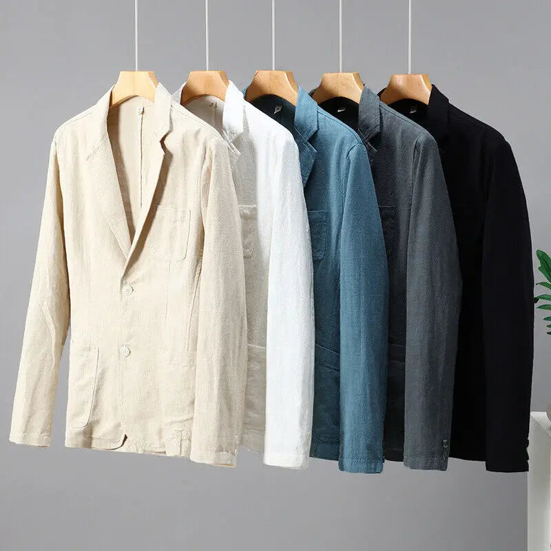 Signature Cotton-Linen Essential Blazer
