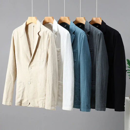 Signature Cotton-Linen Essential Blazer