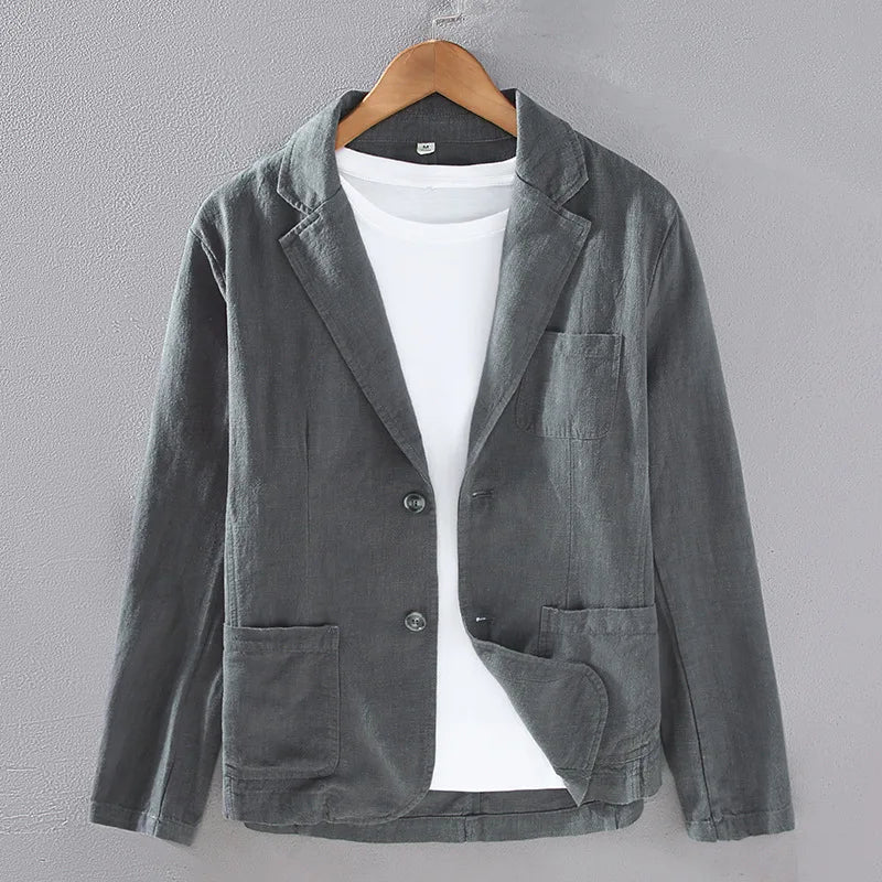 Signature Cotton-Linen Essential Blazer
