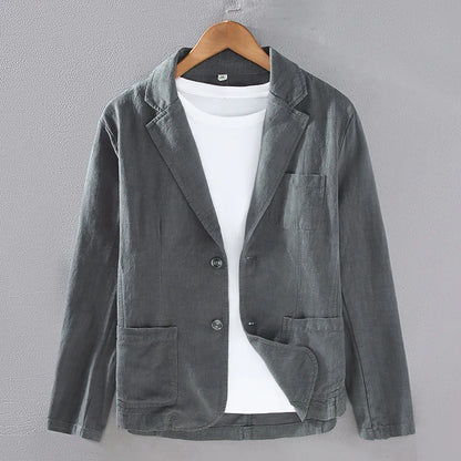 Signature Cotton-Linen Essential Blazer